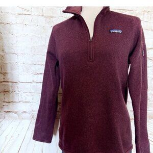 Patagonia Women's Medium Better Sweater 1/4 Zip Pullover Jacket in Plum Purple
